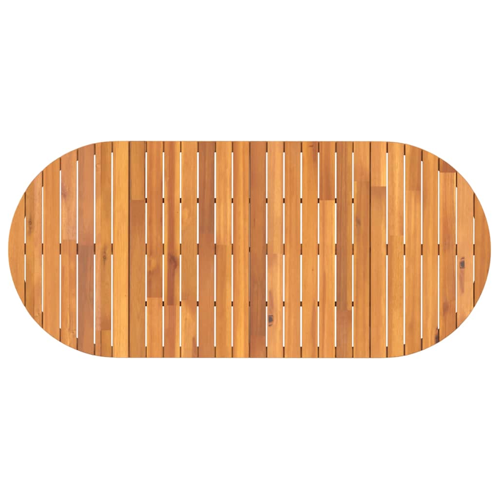 Garden Dining Table Oval 200x90x75 cm Solid Wood Acacia